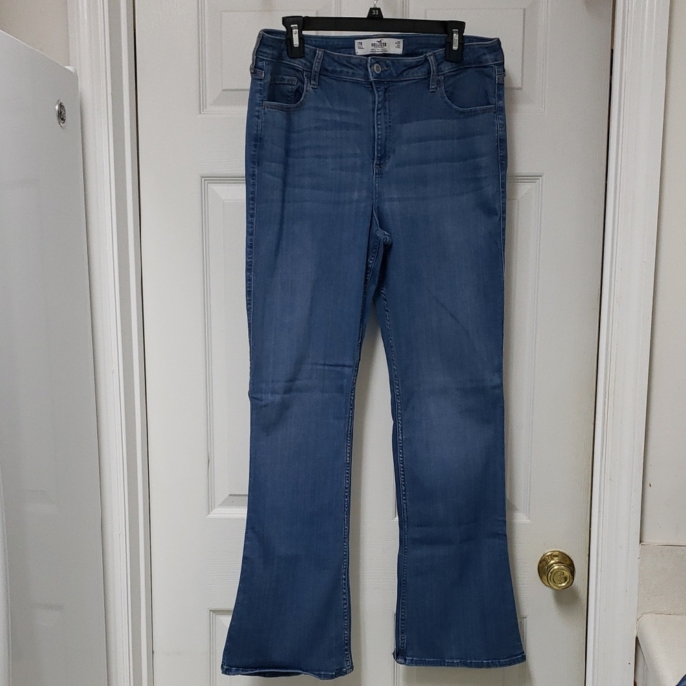 Hollister Light Blue Stretch Wide Leg Jeans